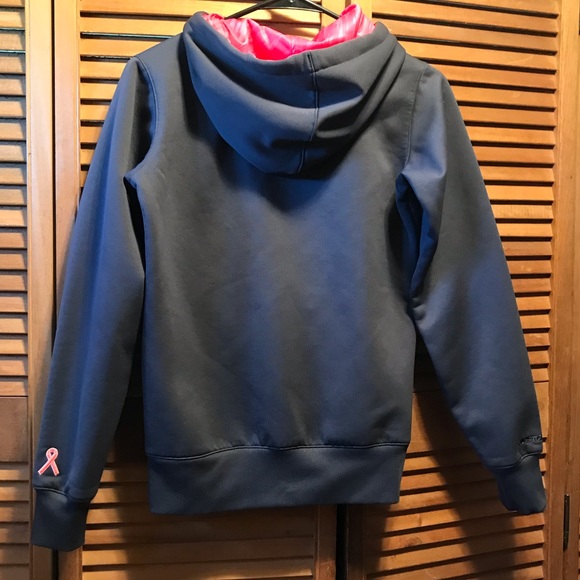 Under Armour Grey & Pink Coldgear Hoodie - Picture 2 of 8